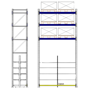 Porta Palete com Longarinas e Gôndola Contínua Central – NSF (Atacarejo, Coluna 4.0)