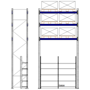Porta Palete com Longarinas e Gôndolas Independentes – NSF (Depósito, Coluna C80 / C100)